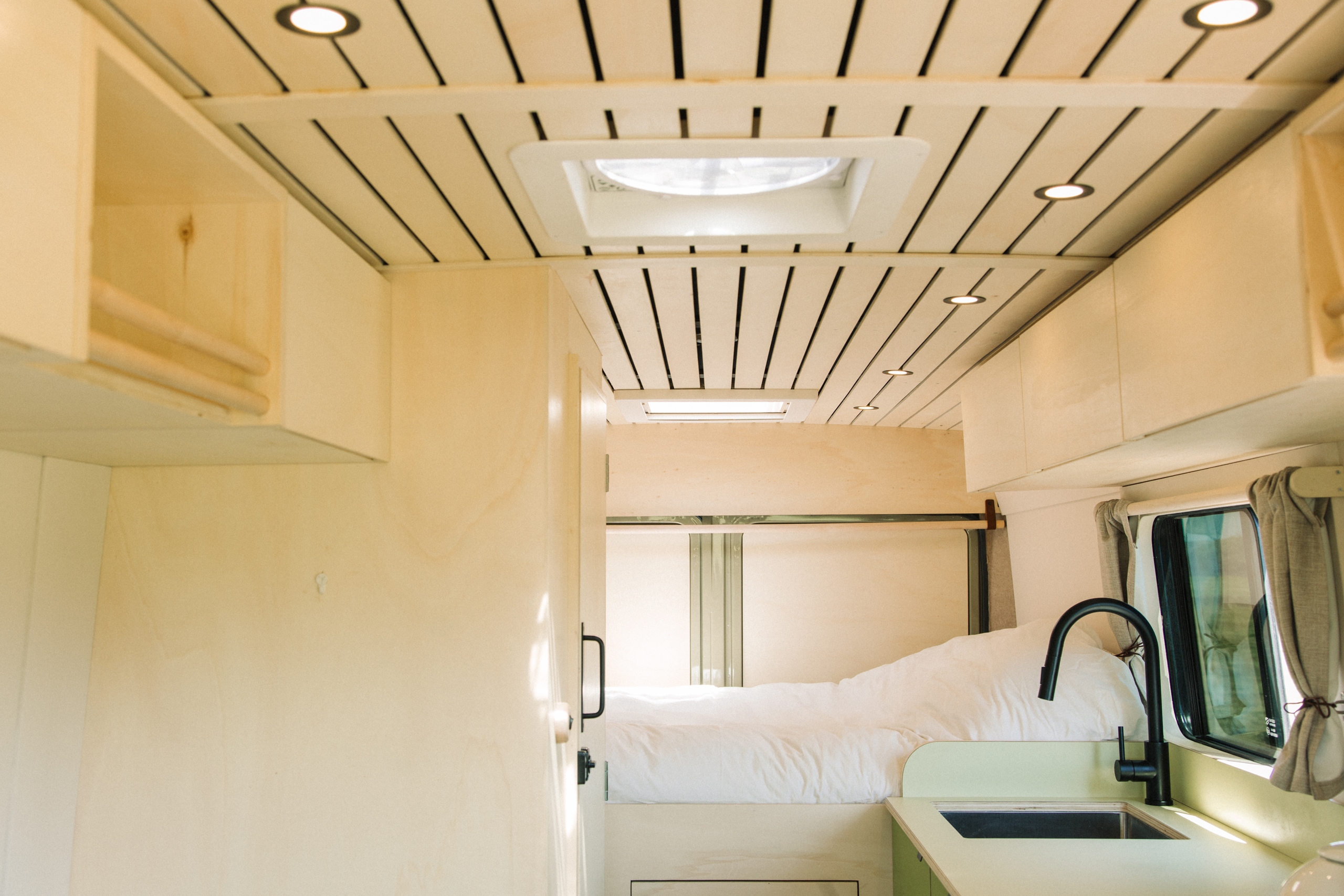 Campervan interior conversion with modern design